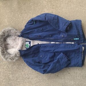 Mini Boden Navy Toggle Winter Coat